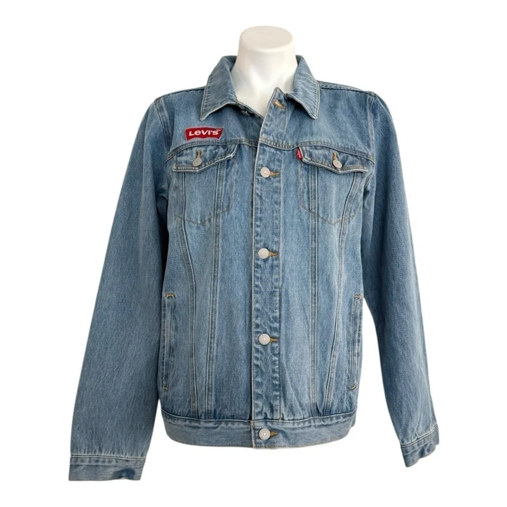 LEVI’S Boys Logo Applique Denim Jacket Size XL NEW